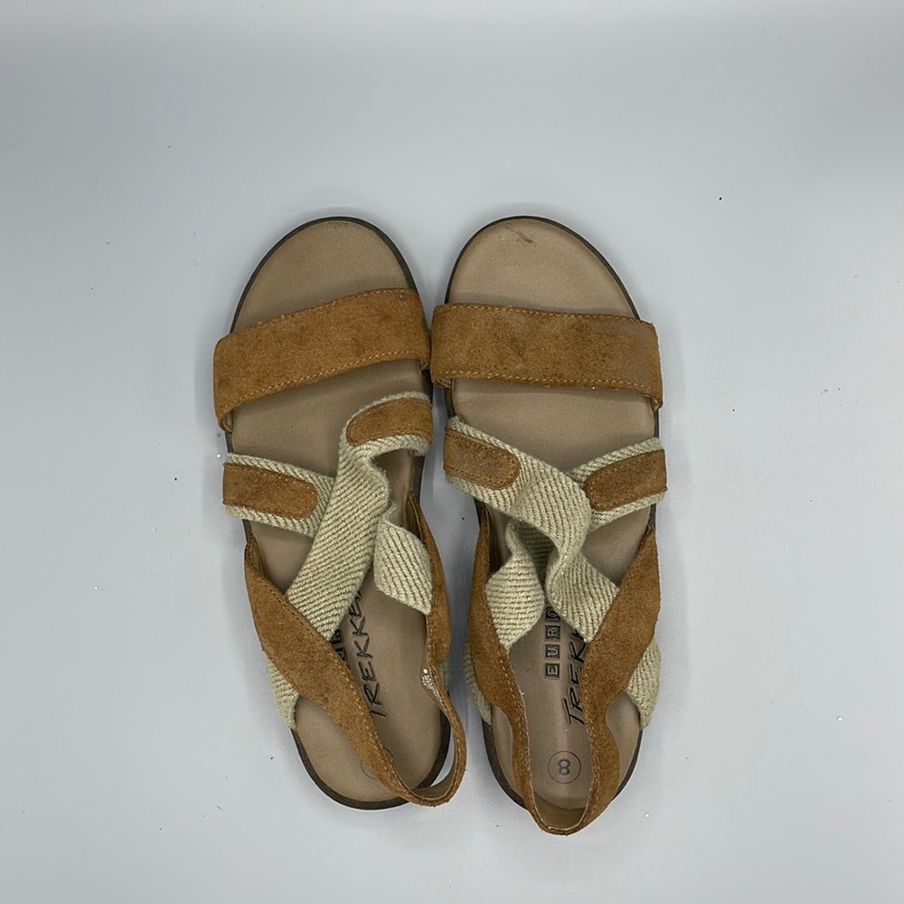 Euro Trekkers Sz 8 BROWN LEATHER SUEDE SANDAL